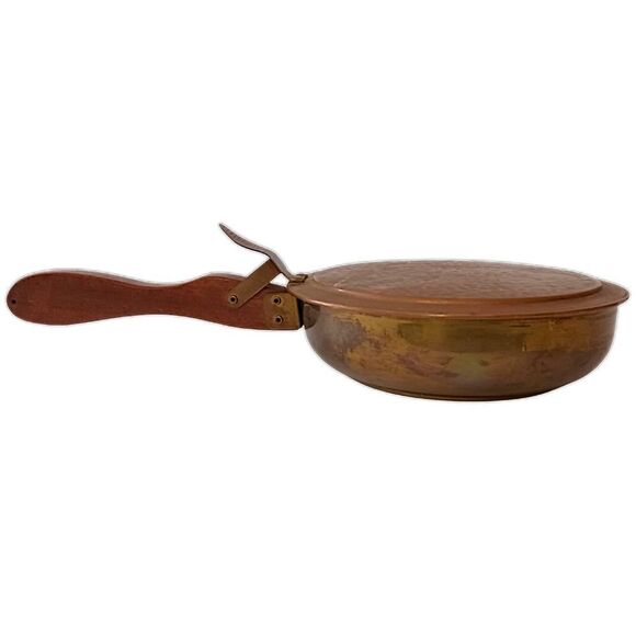 Vintage Silent Butler Table Sweeper Crumb Catcher Holland Copper Brass Wooden - Picture 12 of 16